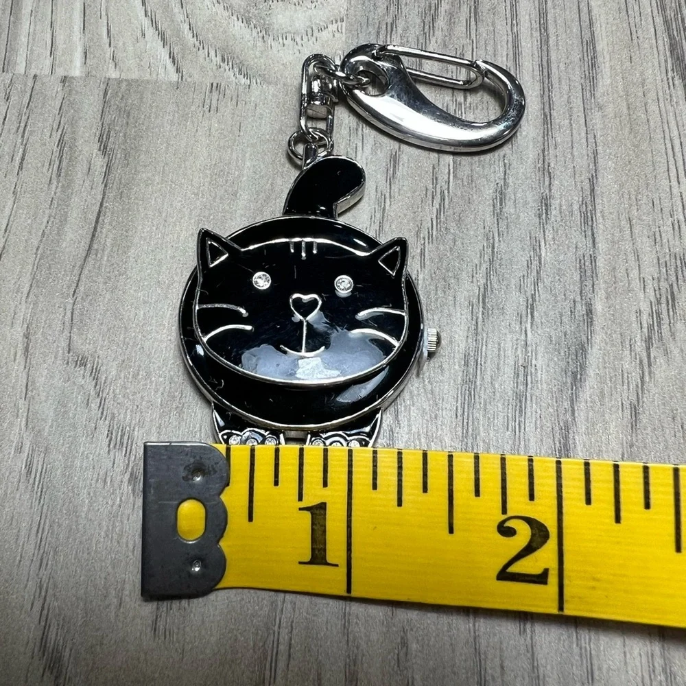 JAS Black Cat Watch Keychain